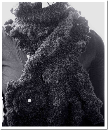 Black Scarf Knitted & Crocheted