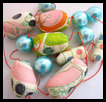 Sherbert Necklace - Soft Fabric Beads with Shell Pearls