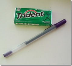 gum and pen