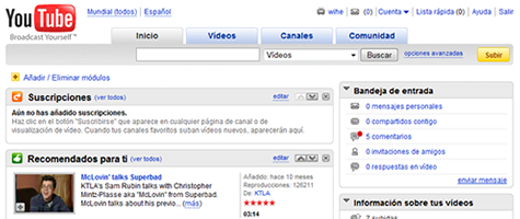 youtube home