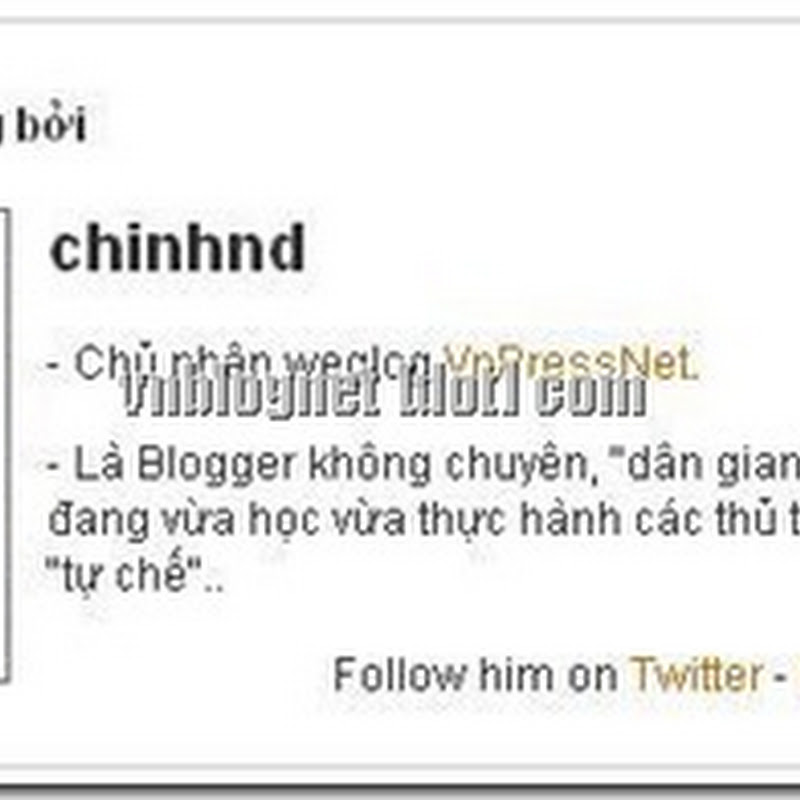 Cách tạo khung thông tin tác giả dưới mỗi bài viết cho Blogger