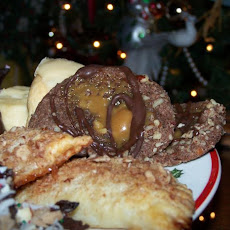 Caramel Filled Chocolate Cookies Drizzled With Chocolate