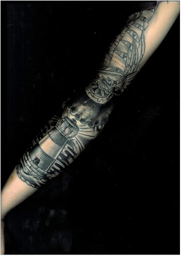 sleeve tattoos black and white