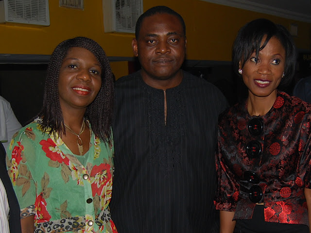 Mr and Mrs Edwin Moore with Funmi Iyanda