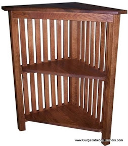 Corner Table w 2 Shelves