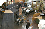 Technical theatre students at work on a ramp that forms part of the set for the Theatre departments Common Ground series of shows