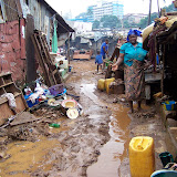  &ndash; Flood Damage: Kroo Bay cleans up after flood. …. © 2008 September NHA Media Photos, Salu Bangura, photographer.