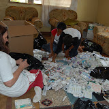  &ndash; Packing up medications, medical supplies, etc to take to Kroo Bay Clinic..…. © 2008 September NHA Media Photos, James B. Mansaray photographer.