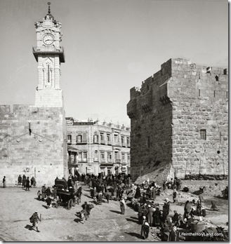 Jaffa Gate, breach in city wall, mat04933