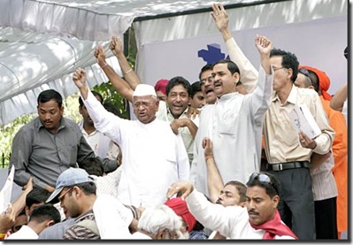 The 72-year-old Gandhian-Anna Hazare begins fast