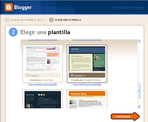elegir plantilla
