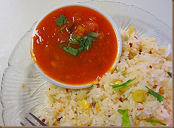 TOMATO GRAVY WITH GARLIC RICE