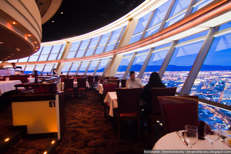 USA Nevada Las Vegas Stratosphere Tower Restaurant США Невада Лас Вегас башня Стратосфера Ресторан