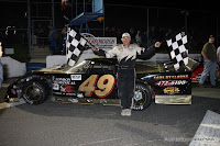 #49 Rob Clarke with feature race win Peterborough Speedway, August 2, 2009