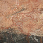 Vor dem Jagen wurde dieses Känguru auf den Felsen gemalt, um gutes Gelingen zu erhoffen: vor ca. 2000 Jahren.