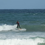 Andrea versucht sich auf der Surf-Betty