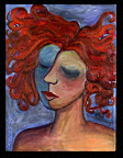 Red Hair Blue Dreams (2005)<br />
12" x 16"<br />
Acrylic on Canvas<br />
For Sale in Etsy Shop