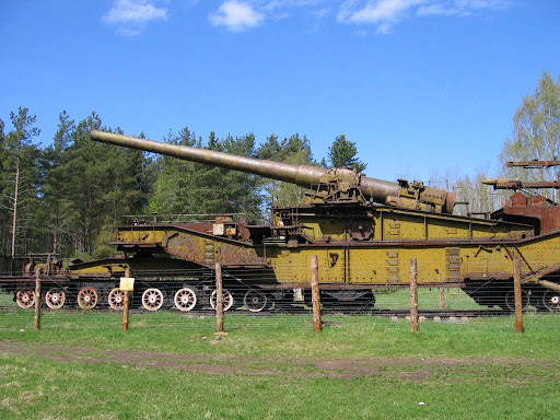 A futuristic cyberpunk inspired photograph of the schwerer gustav