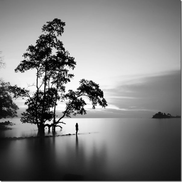 Fotografias em preto e branco do oceano