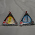 My breakfast, onigiri! Ricetriangles, left one has salmon in it (sake) and the right one is chicken with mayonaise.