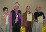 2008-04-26 Wriezen, Turniej Fajkowy o Puchar Burmistrza Miasta Wriezen. Czołowa trójka, M. Wawrzyniak, K. Kozłowski i L. Sosnowski oraz sędzina Z. Rogalska.