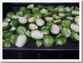 brussel sprouts on sheetpan