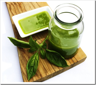 olive oil infused with basil