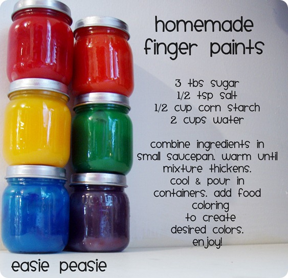 Easie Peasie Co: Homemade finger paints…