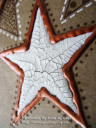 Close-up of tag Painted with Distress Crackle Paint