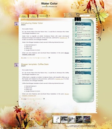 water color blogger template