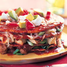 Stacked Enchiladas with Turkey and Chipotle Beans