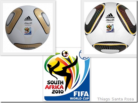 As duas bolas da Copa do Mundo lado a lado - Jo'bulani, que será usada somente na final, e a Jabulani.