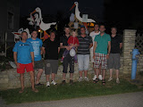 Storch aufstellen bei Gernot und Bianca