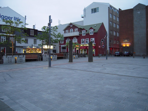 Reykjavík's city center, the main square circa 3:30 AM, looking southeast