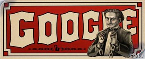[Imagem] Google faz doodle em comemoração ao ilusionista Harry Houdini