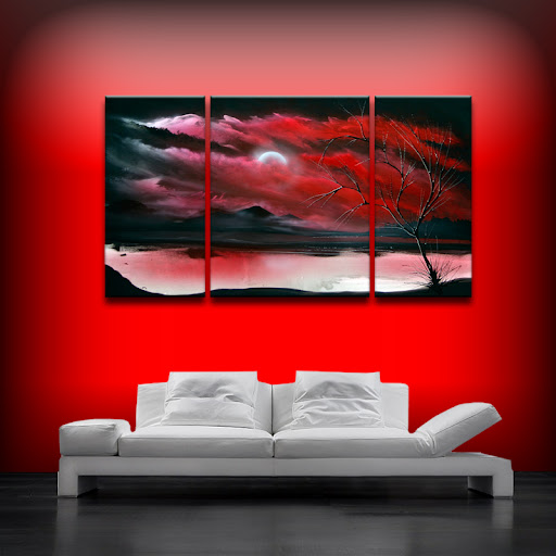 new art release landscape art in abstract large red
