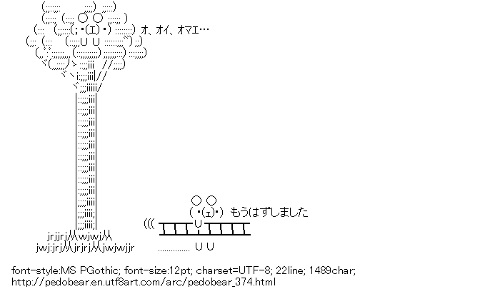 Pedobear,Tree,Stepladder