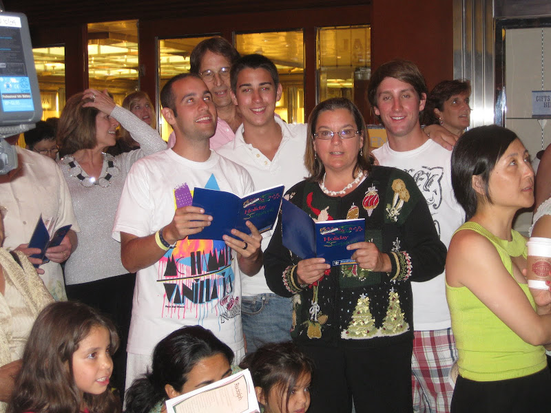 Singing carols on Christmas Eve