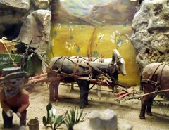 horses harnessed to the wagon and each other