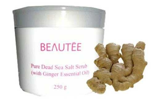 Beautee Body Scrub Dead Sea Salt with Ginger Essential Oil
