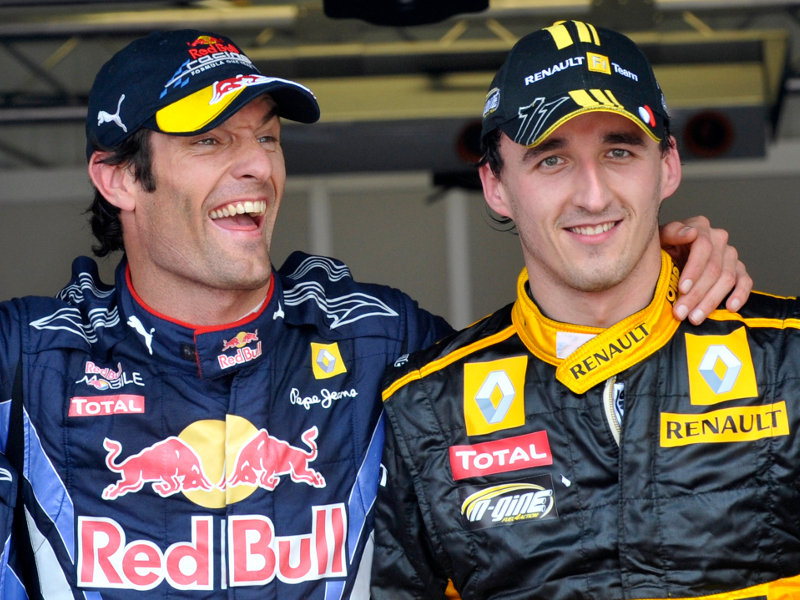 Марк Уэббер и Роберт Кубица после квалификации на Гран-при Монако 2010