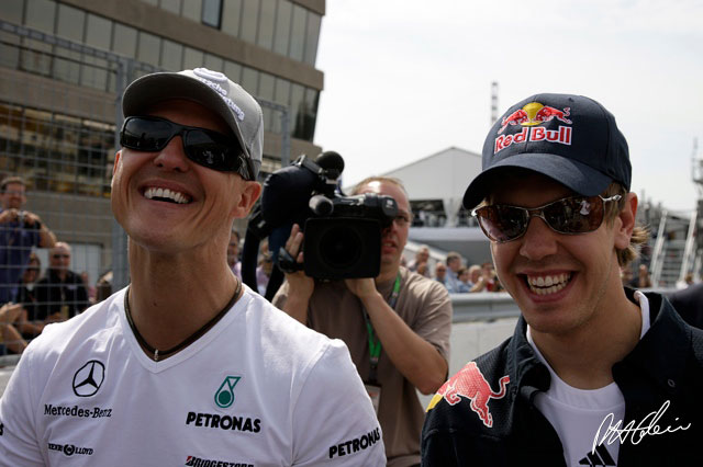 Михаэль Шумахер и Себастьян Феттель на Гран-при Канады 2010