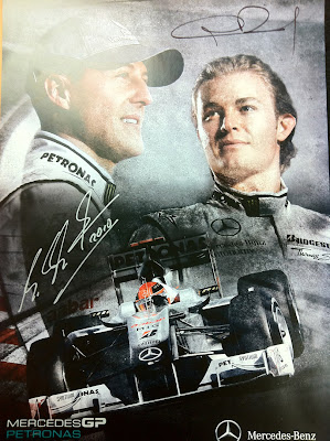 постер Mercedes GP с Михаэлем Шумахерым и Нико Росбергом в честь 50000 фоловеров