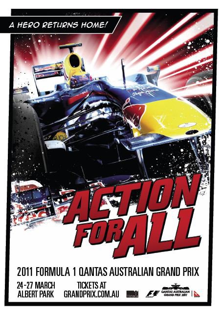 постер Марк Уэббер Red Bull Гран-при Австралии 2011 F1DesignbyMia