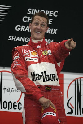 Михаэль Шумахер на подиуме Гран-при Китая 2006