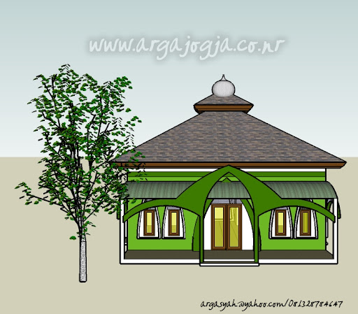  Desain Mushola Al Ikhlas Pada lahan Ukuran 8x9 meter