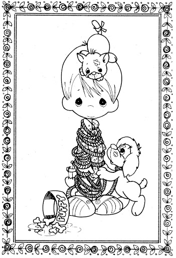 child feeding their pets coloring pages