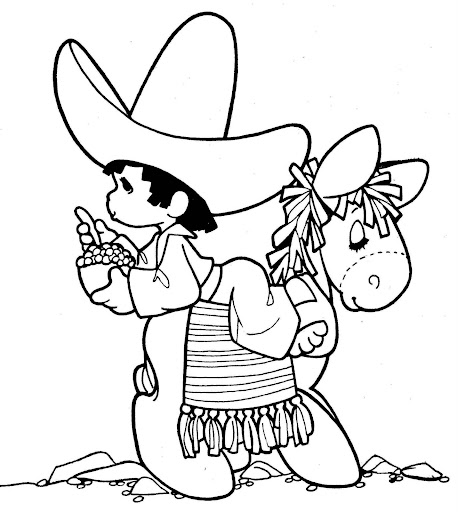Mexican people coloring page