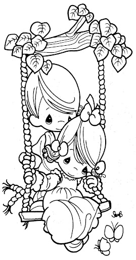 child swing precious moments coloring pages