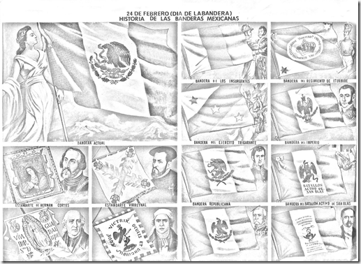 History of the flags of Mexico coloring pages History of the flags of Mexico coloring pages